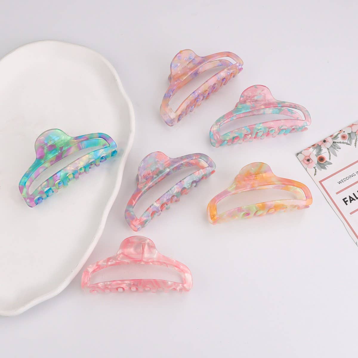 CWAHA1414_MULTICOLOR LARGE HAIR CLAW CLIP