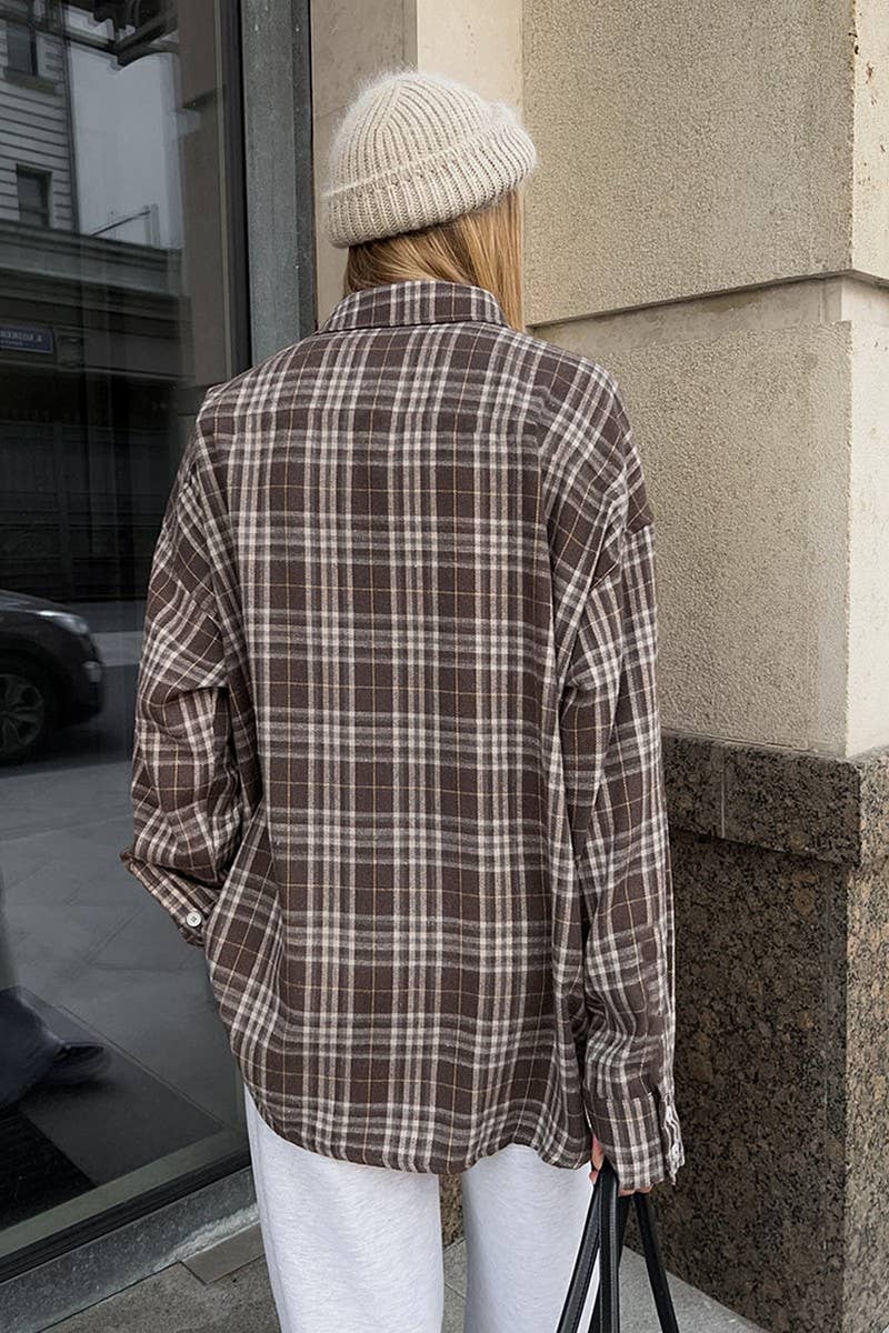 CWTBLL00611_CLASSIC RETRO PLAID LONG-SLEEVED SHIRT COATS