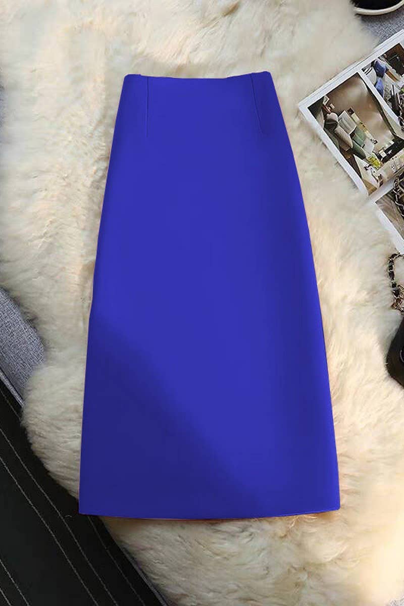 CWBLS00687_SUMMER DRAPE COMMUTER STYLE SUIT SKIRT