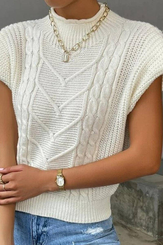 CWOSWSL0141_SOLID COLOR CASUAL TWISTED HIGH COLLAR VEST