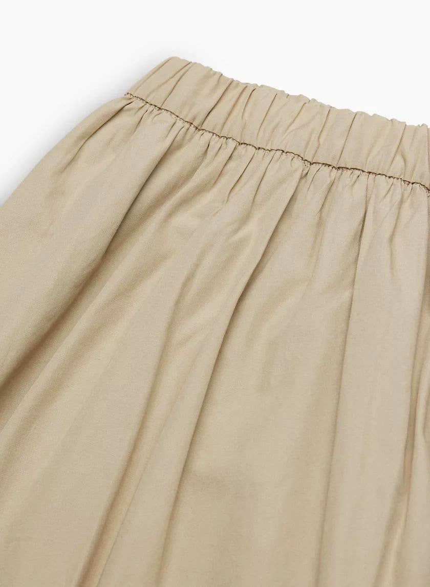 FASHIONABLE COTTON HEMP HIGH WAIST LOOSE SKIRT