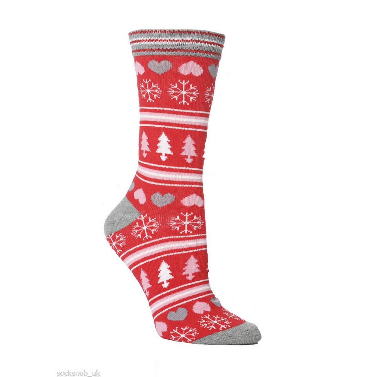 CWMS0812_Christmas Personality Elk Snowflake Santa Red Socks