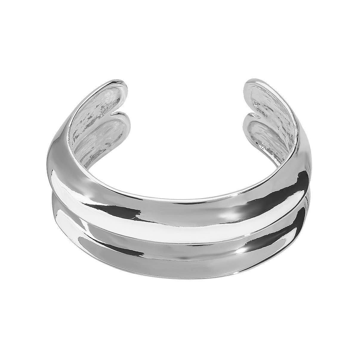 HIGH-GRADE METAL IRREGULAR GLOSSY OPEN BRACELET