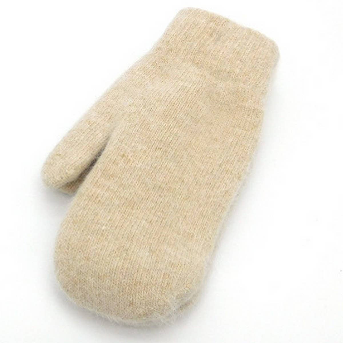 WOMEN'S SOLID COLOR RABBIT FUR FULL FINGER GLOVES_CWAG00592
