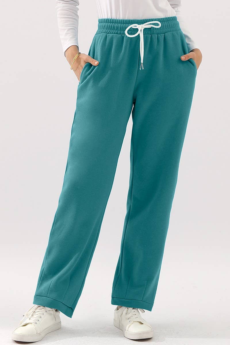 CWBLP392_HIGH WAISTED STRAIGHT WIDE LEG LONG SWEATPANTS