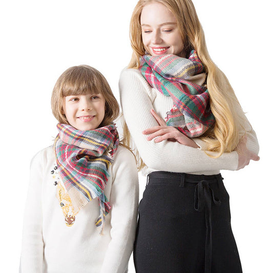 Autumn and Winter Plaid Faux Cashmere Scarf_CWASC0115