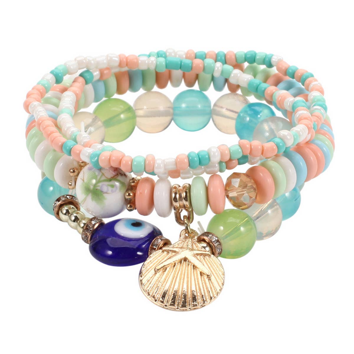BOHEMIAN MULTI-LAYERED EVIL EYE BRACELET_CWAJE2214