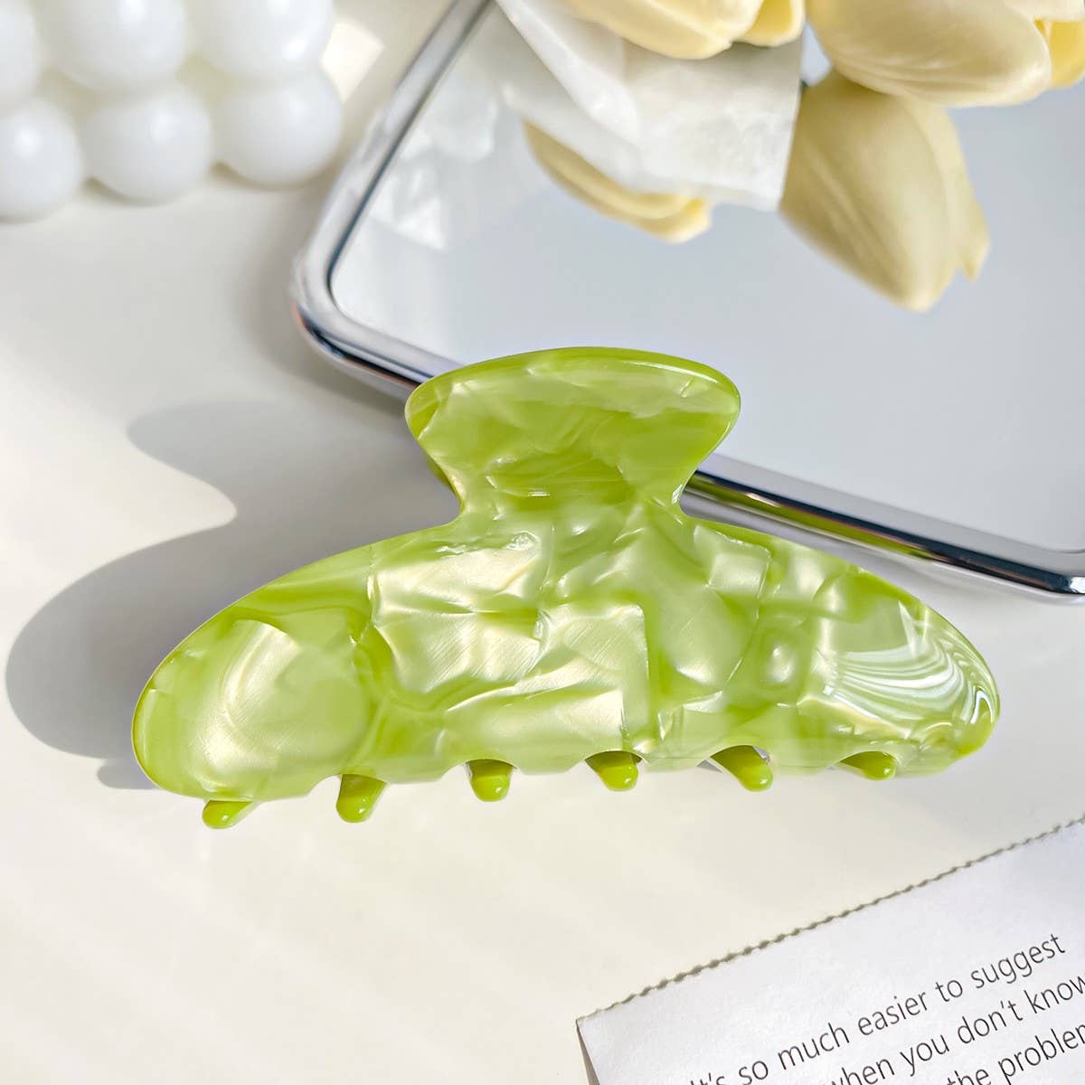 Acetate Hair Clip INS Trendy Quicksand Shark Clip_CWAHA2090