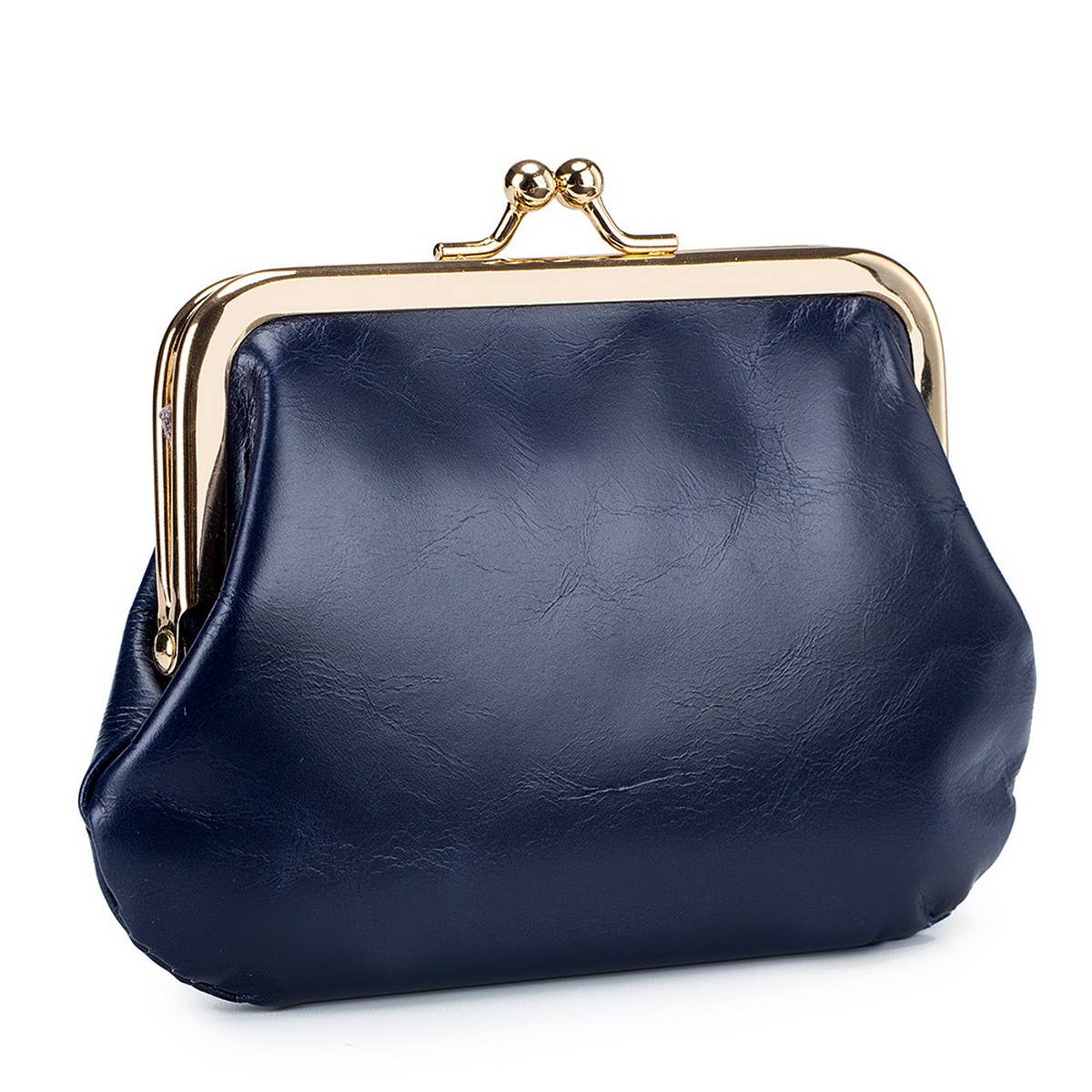 VINTAGE SHORT GOLD CLIP BAG MINI LEATHER WALLET_CWAB3749