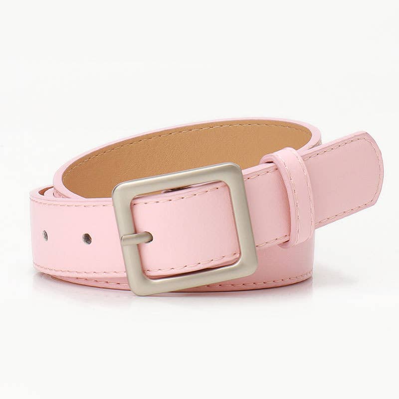 High-end retro square-buckle women's belt