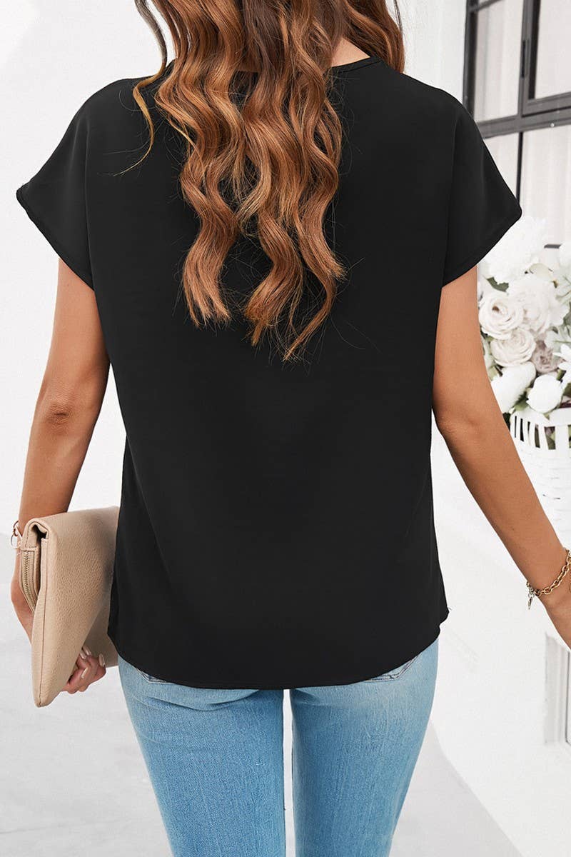 CWTTS1303_CASUAL COMMUTER V-NECK SHORT-SLEEVED T-SHIRT