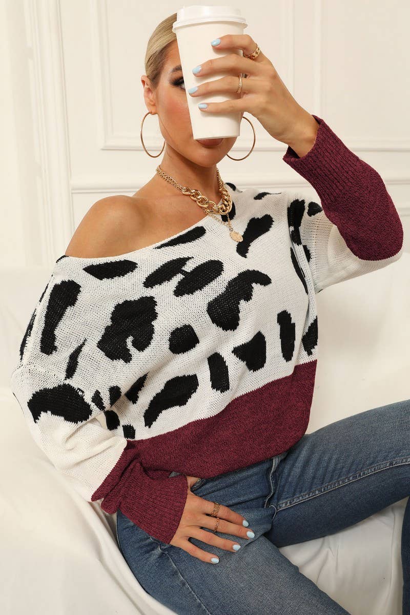CWOSWL1580_Round Neck Long Sleeve Pullover Sweater