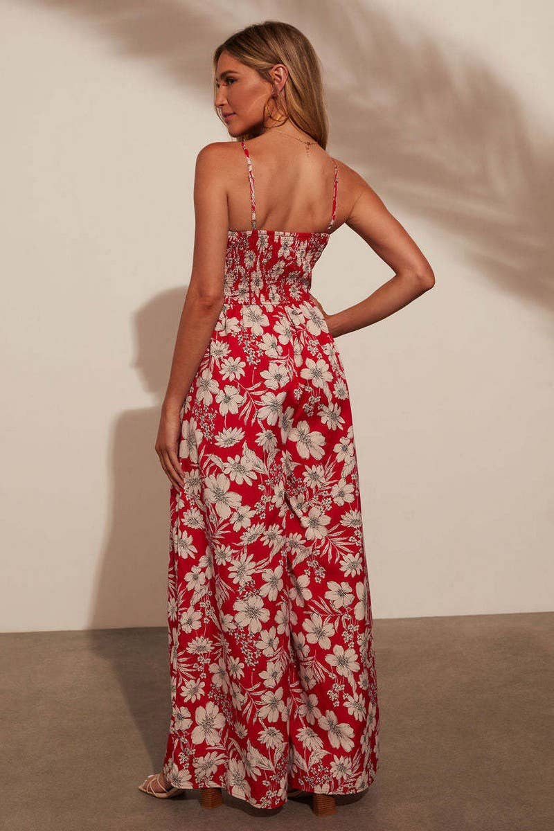 CWSJS1609_FLORAL SPAGHETTI STRAP HIGH WAIST JUMPSUIT