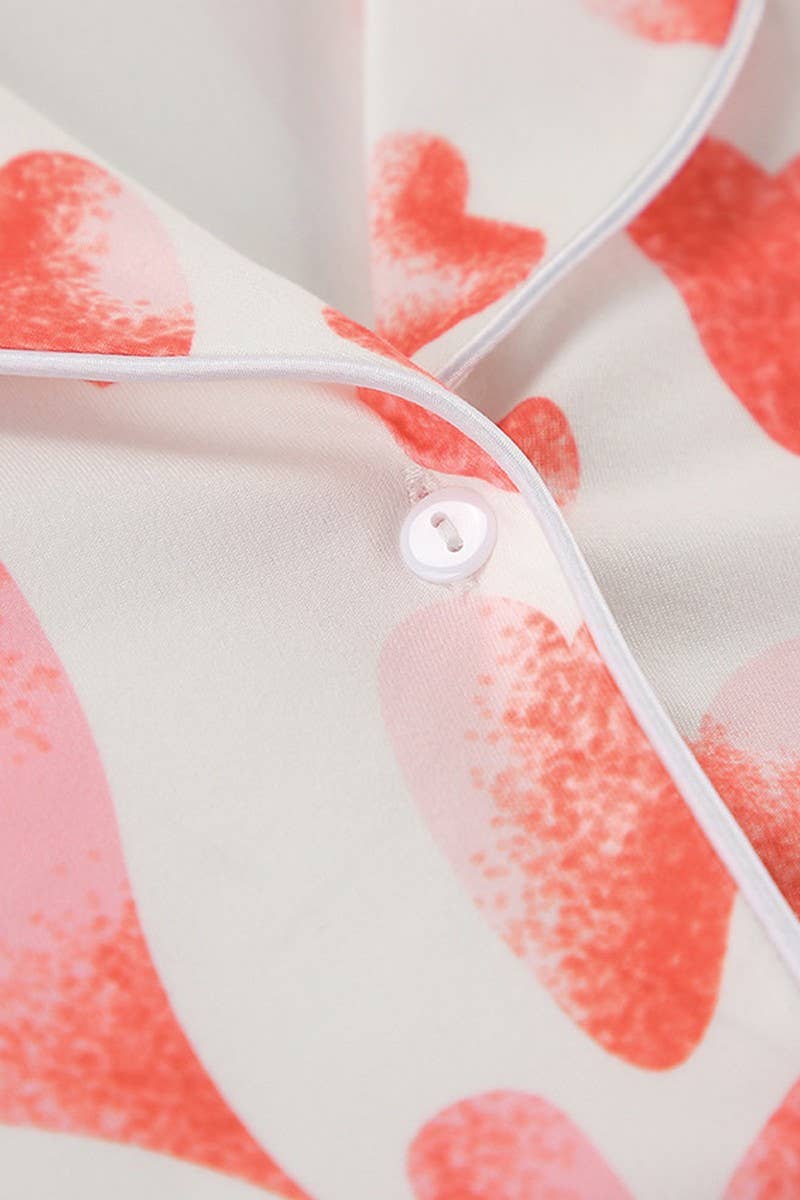 CWSPJ0187_HEART PRINT LOOSE HOMEWEAR PAJAMA SET