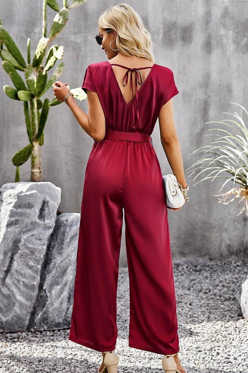 CWSJS1350_SUMMER TEMPERAMENT COMMUTING WIDE-LEG JUMPSUIT