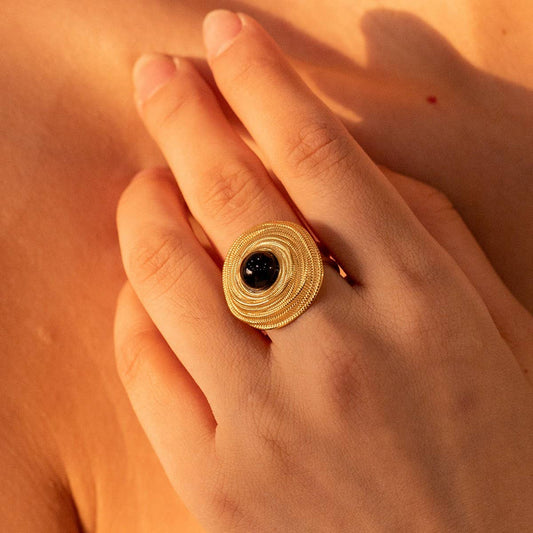 RETRO LIGHT LUXURY TRENDY DEVIL'S EYE COIL RING_CWAJE1382