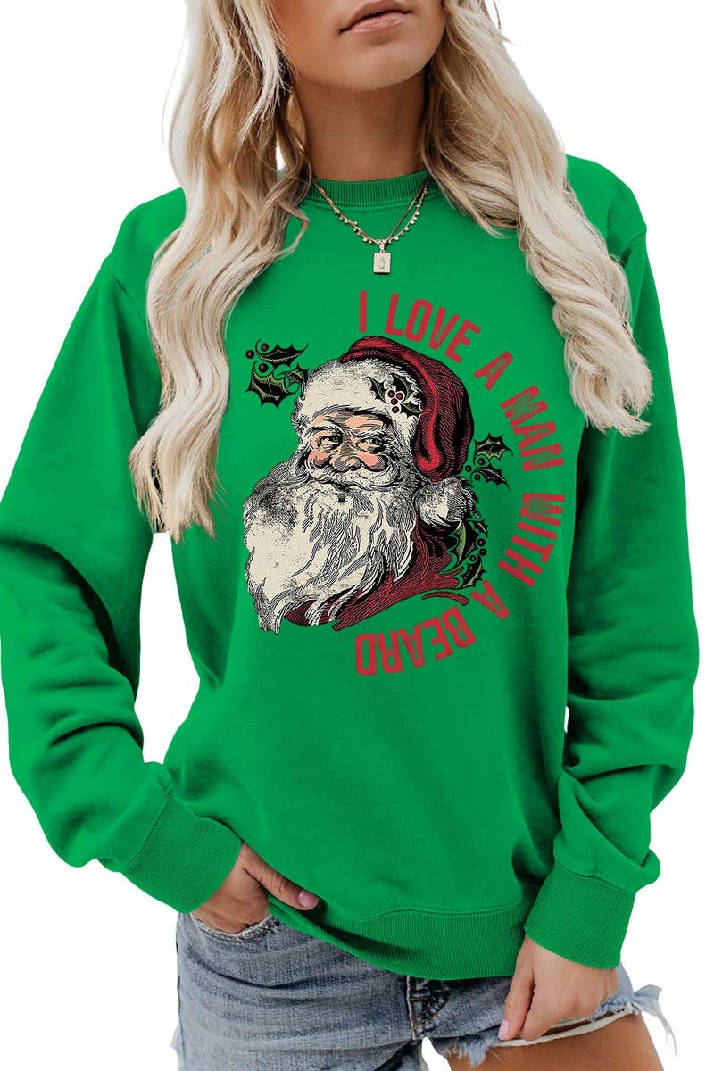 CWTBLL01329_SANTA LETTER PRINT CHRISTMAS PULLOVER SWEATSHIRT