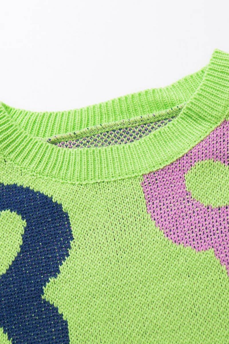 CWOSWL6861_AUTUMN AND WINTER LOOSE FLOWER KNITTED SWEATER