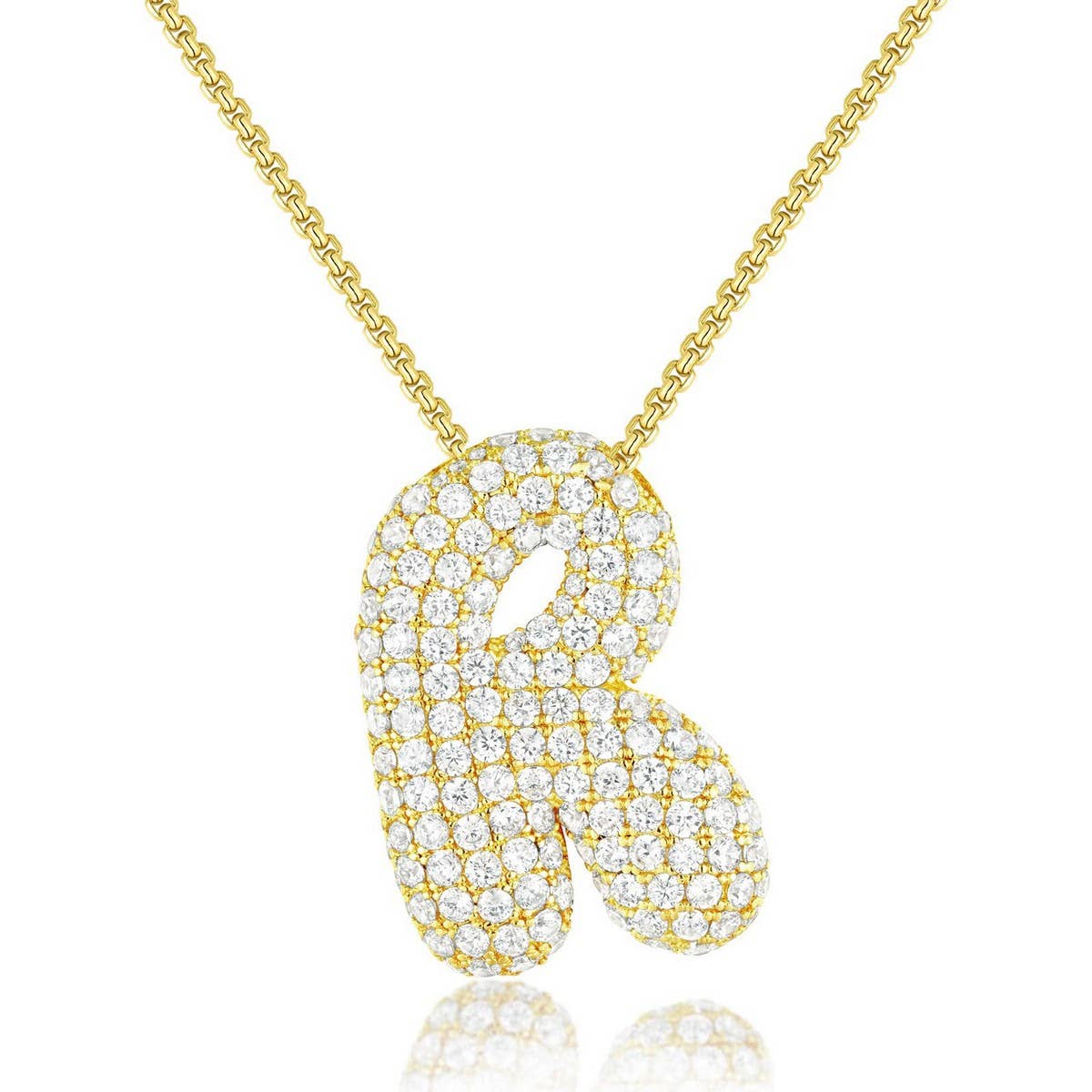 Fashionable Pendant Necklace - Zirconia Letters