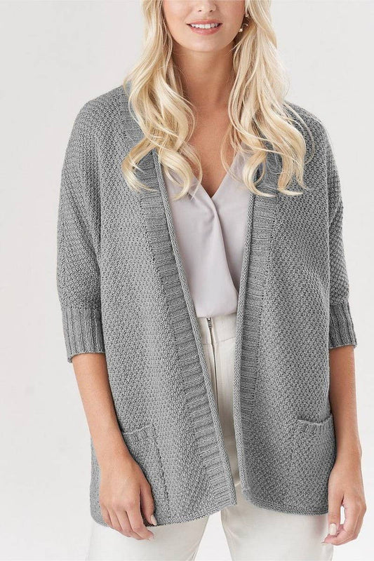 CWOCAL1634_SOLID COLOR LOOSE POCKET KNITTED CARDIGAN