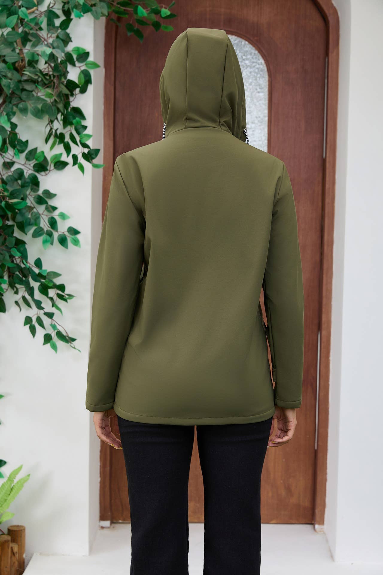 Composite fleece waterproof hooded jacket