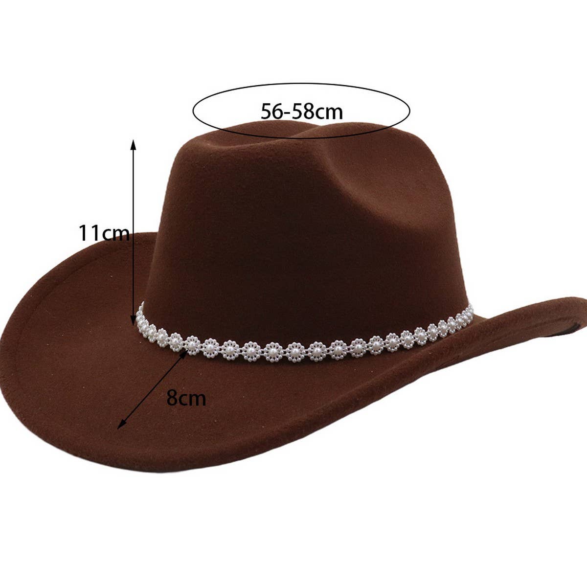 New Wool Fedora Cowboy Hat Western Ethnic Style_CWAH04455