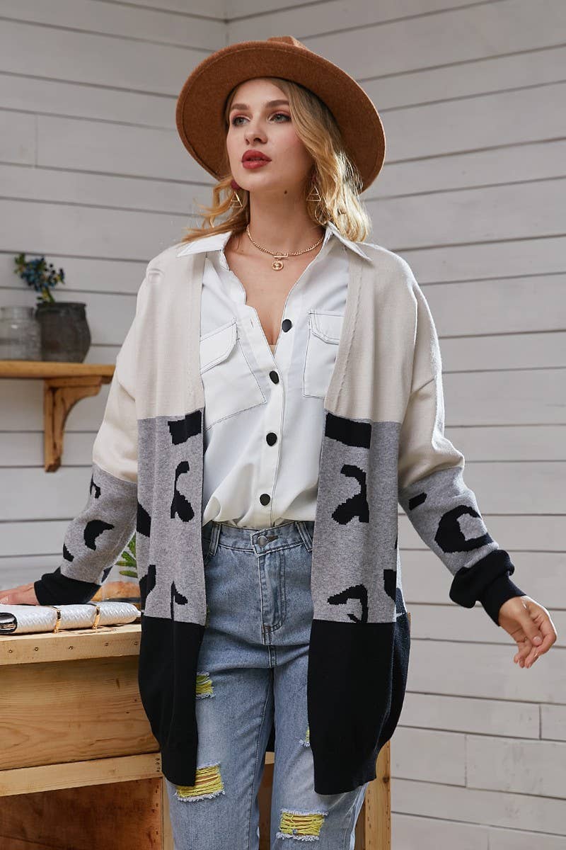CWOCAL173_LONG SLEEVE ABSTRACT COLOR BLOCK CARDIGAN