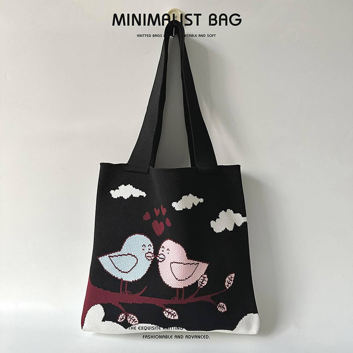 CARTOON BIRD KNITTED SHOULDER BAG HANDBAG_CWAB1540