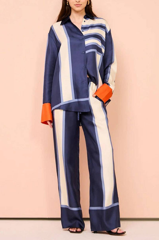 CWSS1244_FASHIONABLE CASUAL COLOR MATCHING LEISURE SUIT