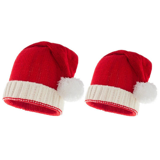 CWAH04561_CHRISTMAS KNIT HAT RED WINTER WARM BEANIE