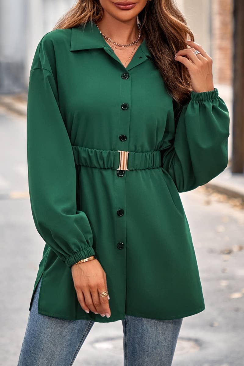 CWTSTL2400_SINGLE BREASTED LONG SLEEVE SHIRT COAT TOP