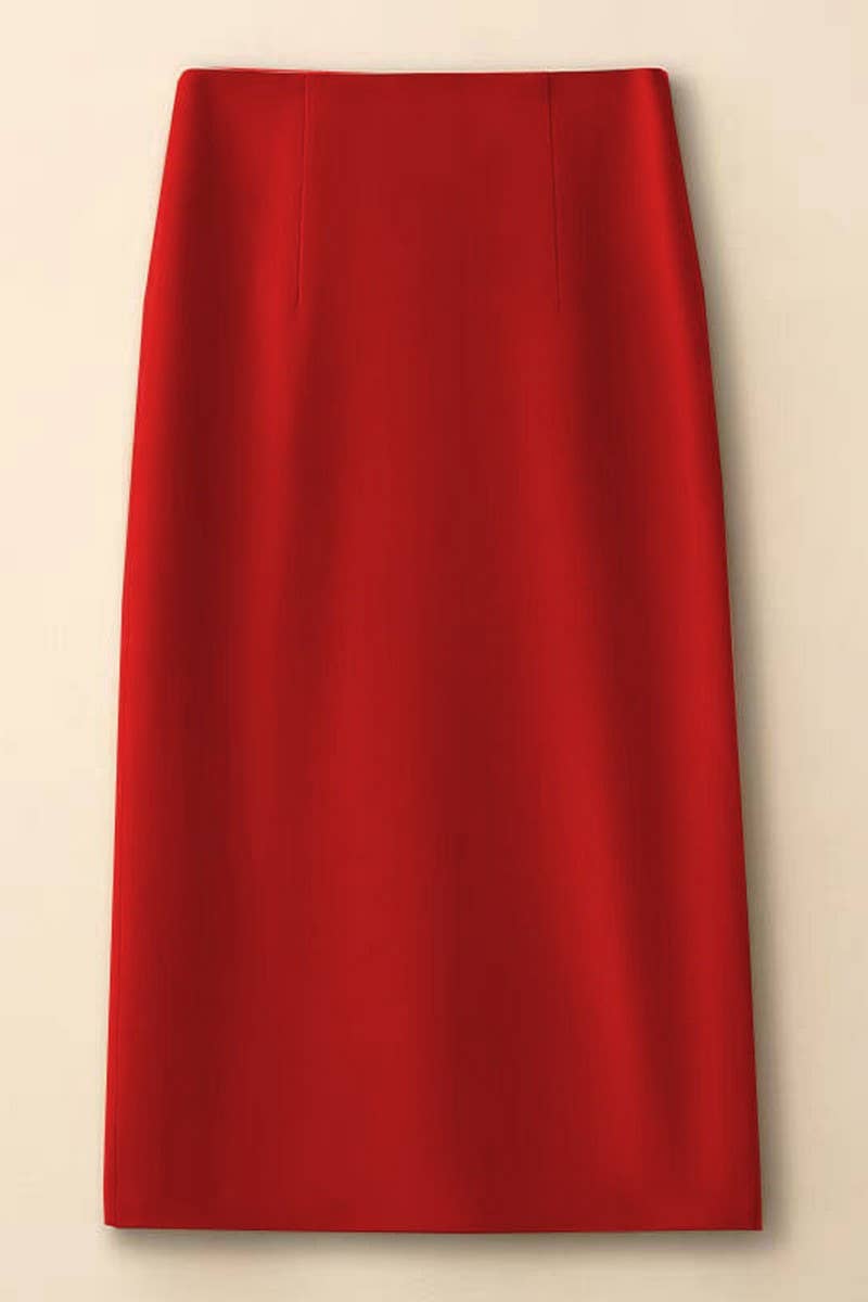 CWBLS00689_SPRING AND AUTUMN SLIT HIGH WAIST A-LINE SKIRT