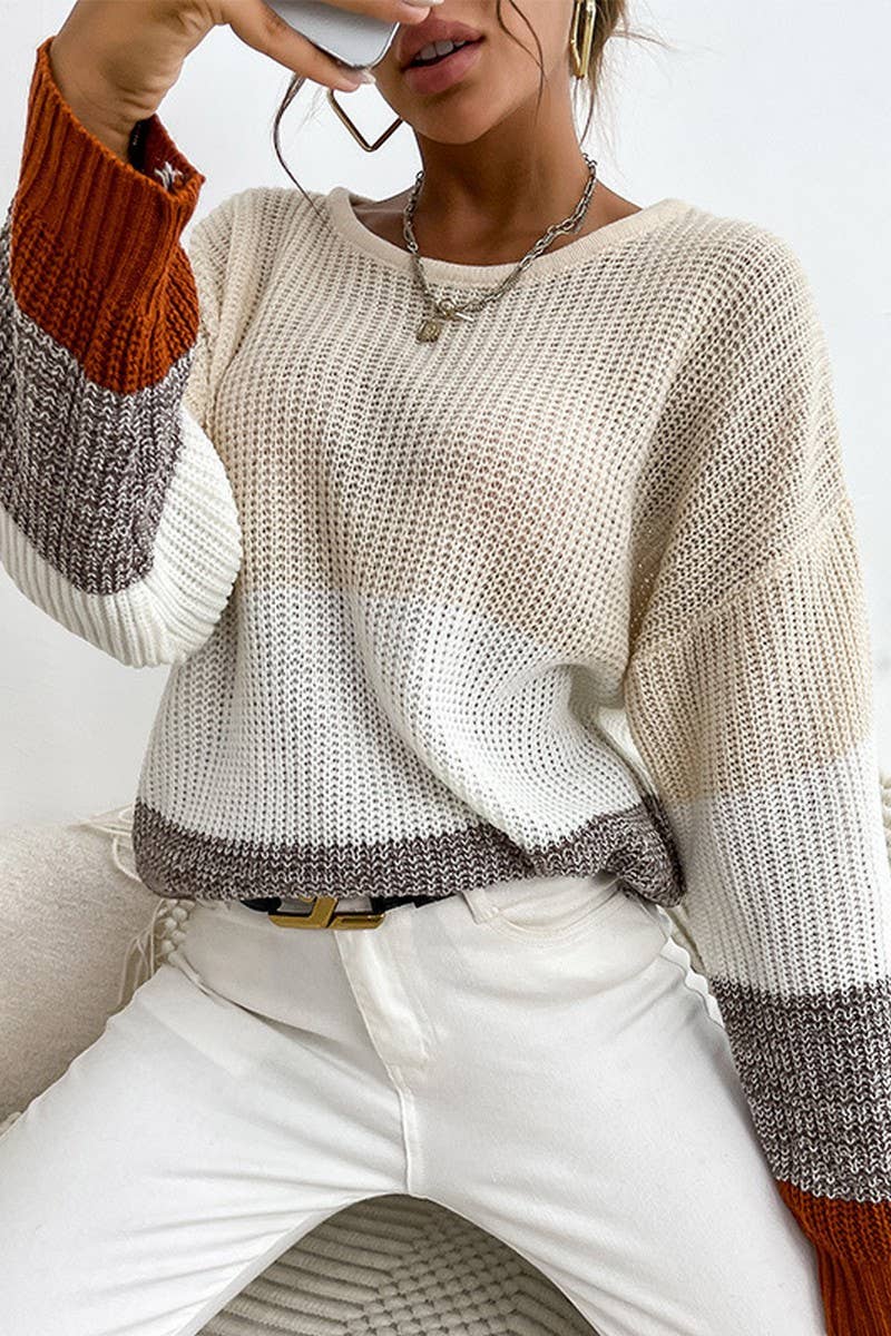 CWOSWL1623_Round Neck Long Sleeve Sweater