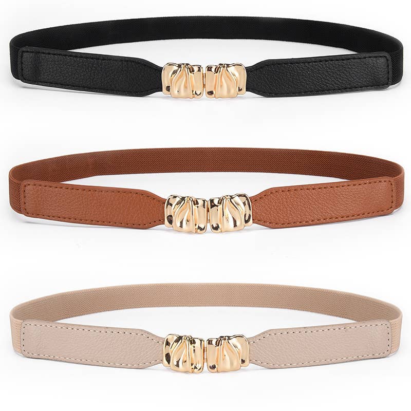 Fashionable elastic elastic metal buckle belt