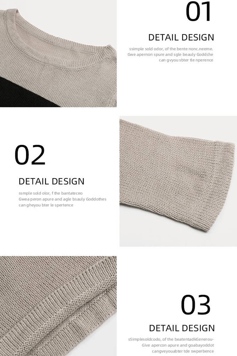 CASUAL COLOR-MATCHING LONG-SLEEVED SWEATER DRESS