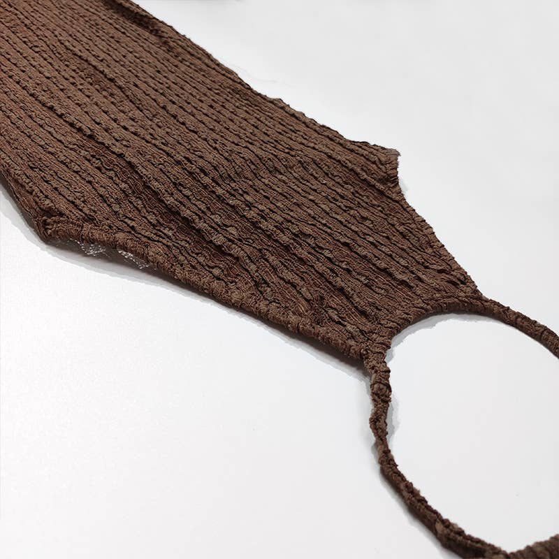 Elegant sleeveless knitted dress with a neckline