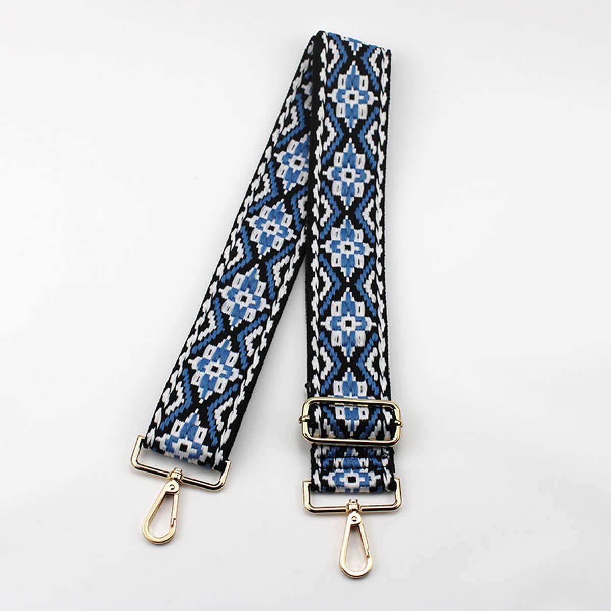 GEOMETRIC EMBROIDERY ADJUSTABLE BAG STRAP
