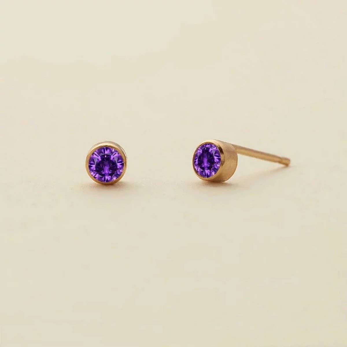 December Simple Colored Zirconia Earrings