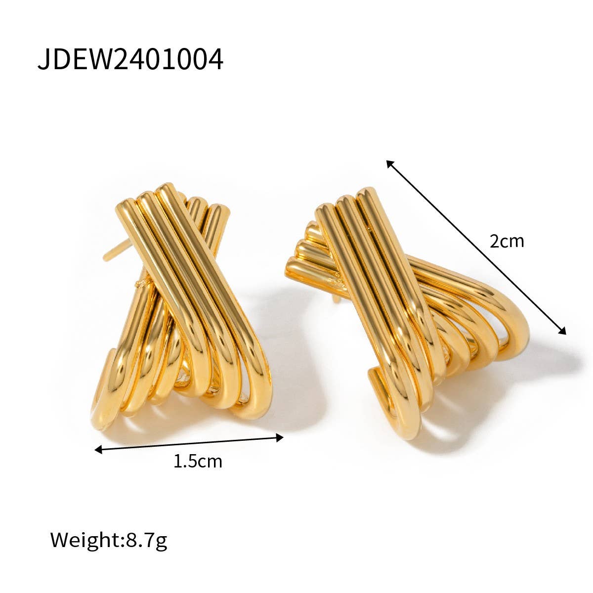 TEMPERAMENTAL SIMPLE LINES X-SHAPED EARRINGS