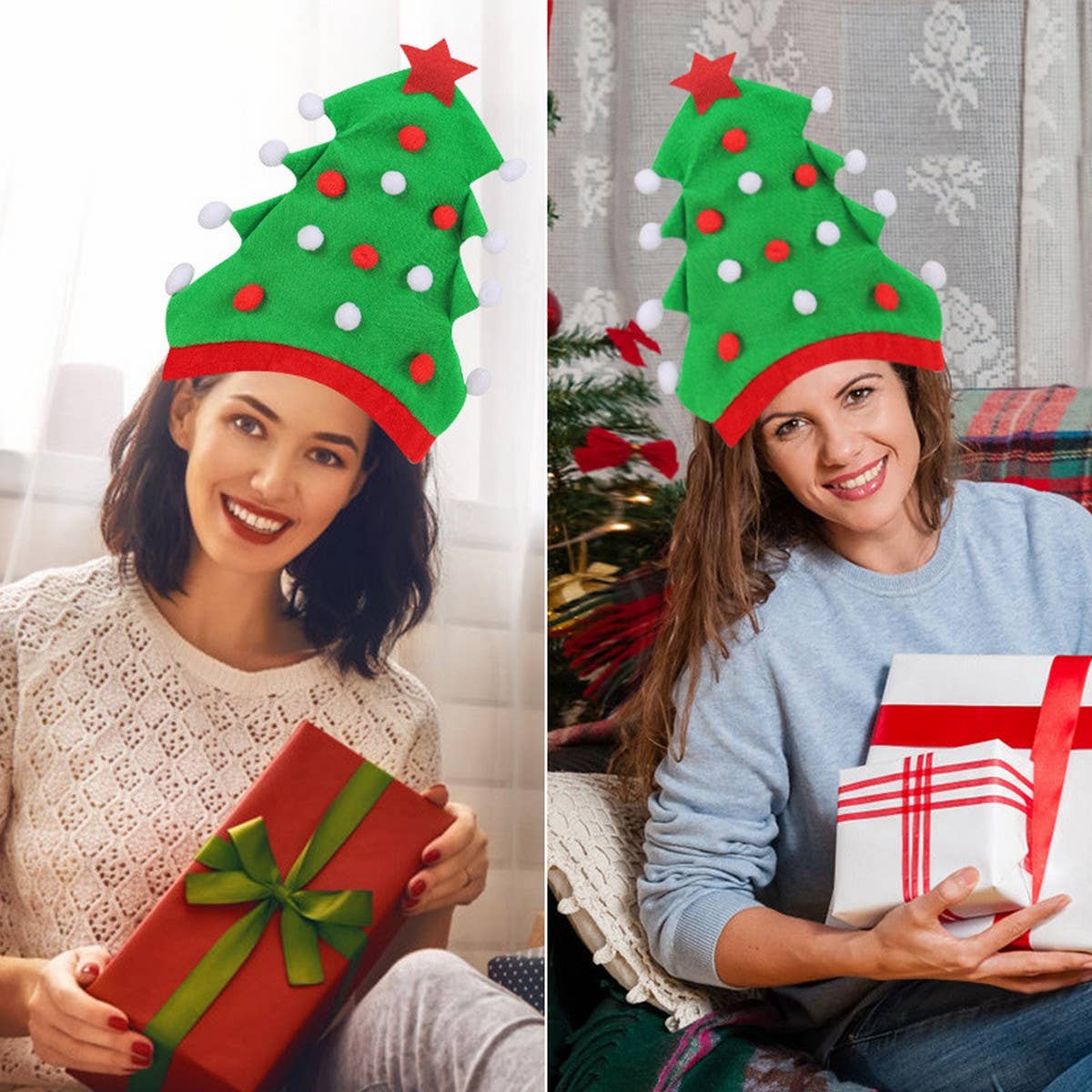 CWAH1817_Christmas Tree Hat Elf Santa Hat