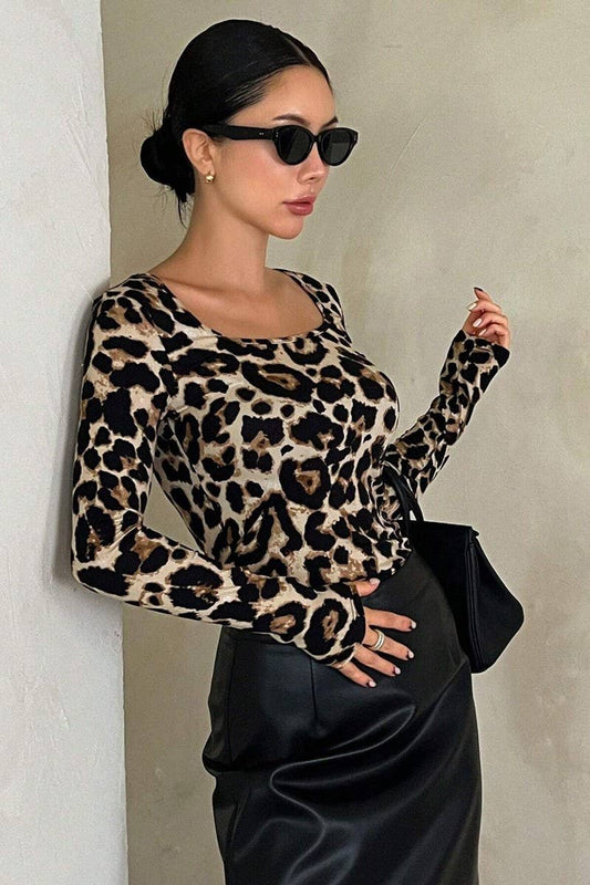 CWTBLL3530_LEOPARD PRINT ROUND NECK LONG SLEEVE T-SHIRT TOP
