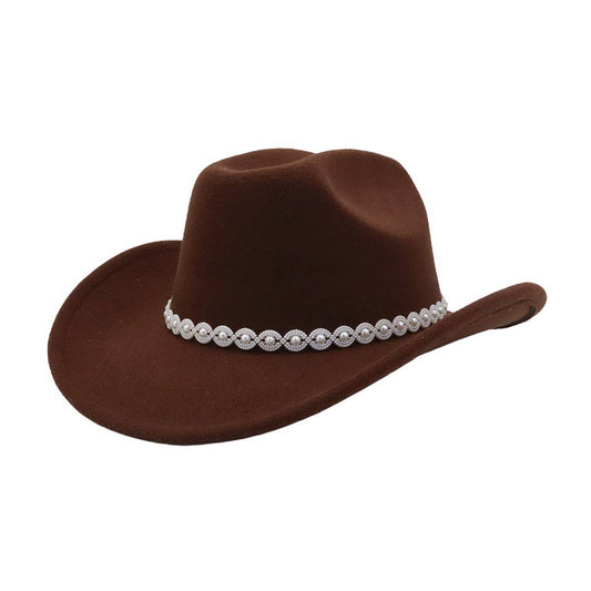 Autumn Winter Wool Fedora Hat Western Cowboy_CWAH04463