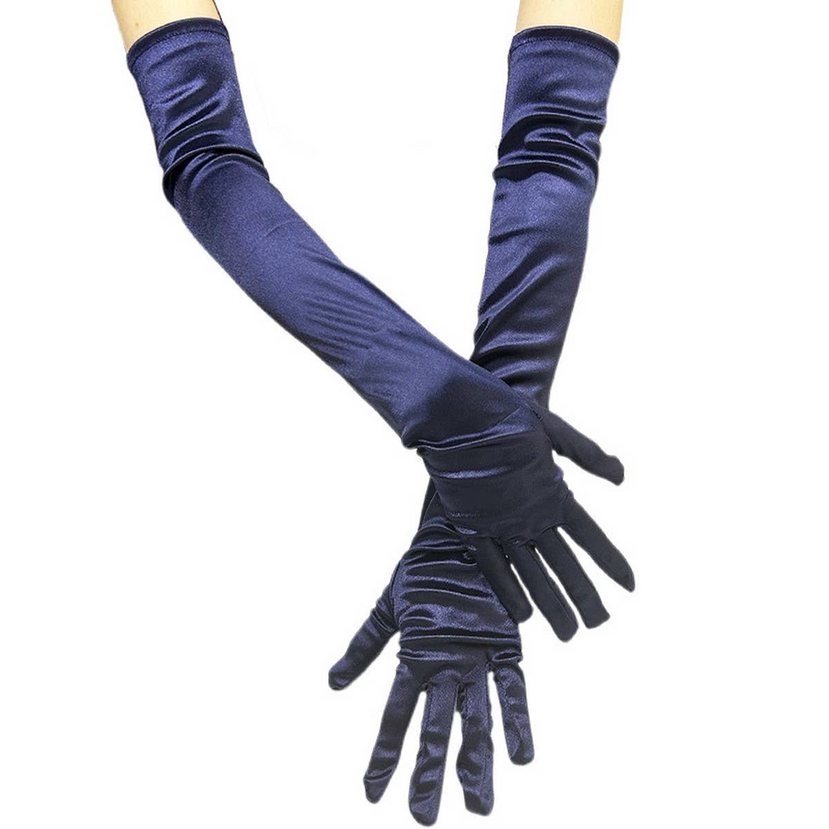 CWAG0289_1 PAIR LONG GLOVES WOMEN SATIN GLOVES