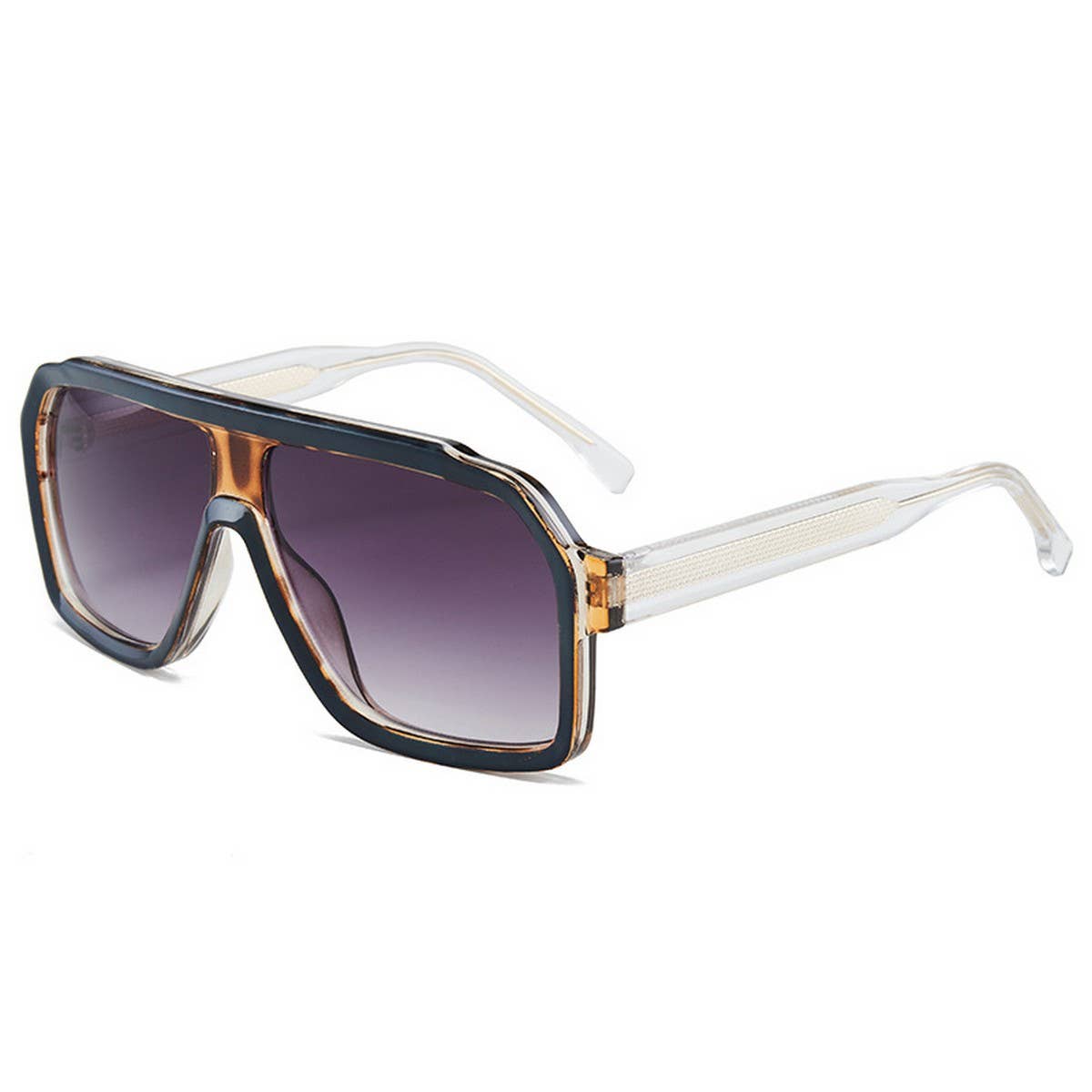 Polygonal Unisex Core Temple Fashion Sunglasses_CWASG1199