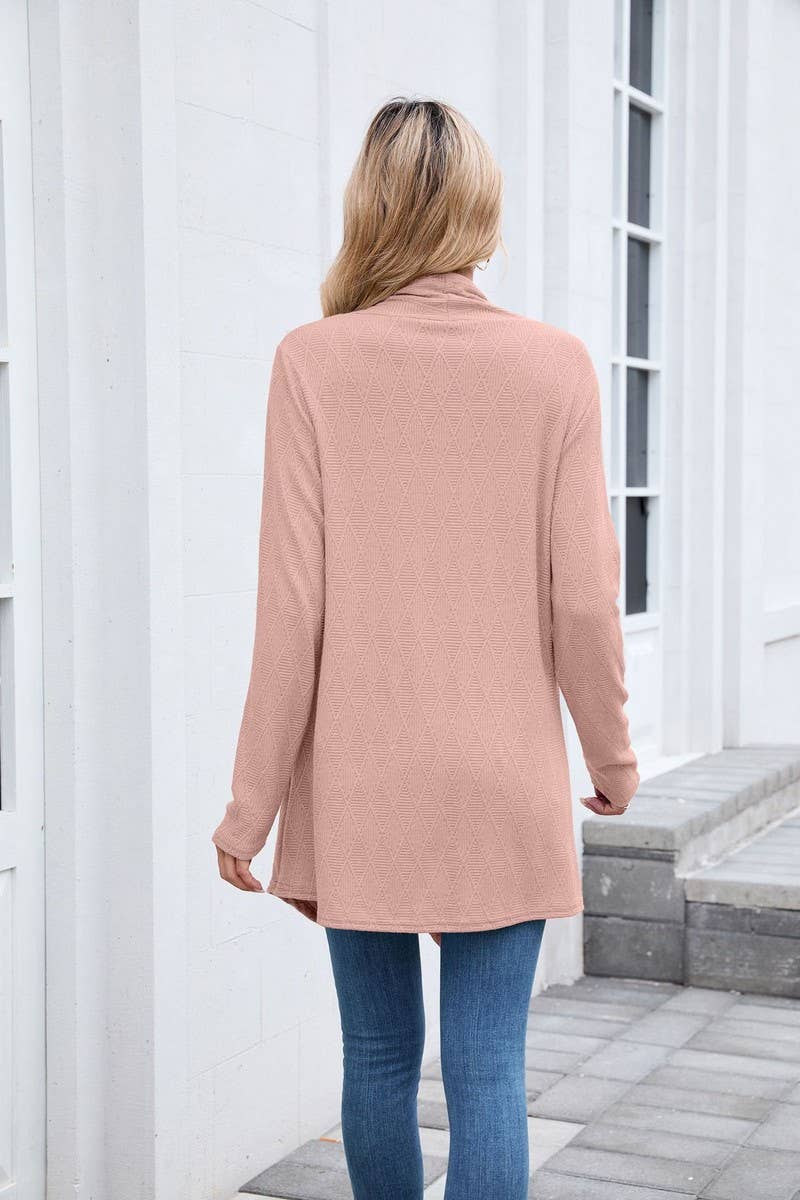 CWOCAL00859_CASUAL KNIT OPEN FRONT LONGLINE CARDIGAN