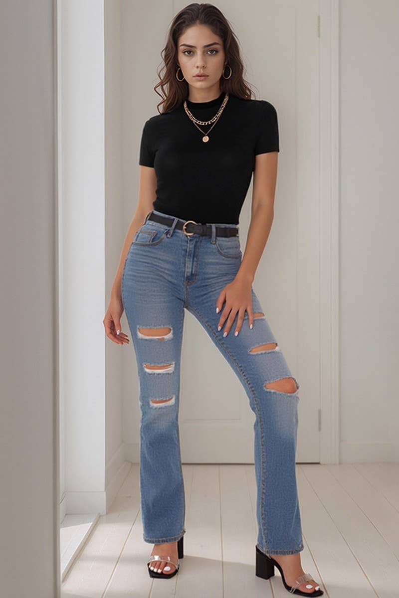 CWSBSS0054_HALF TURTLENECK FASHIONABLE BLACK BODYSUIT