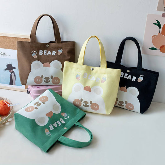 Spring Canvas Lunch Tote Bag for Women, Small_CWAB5671