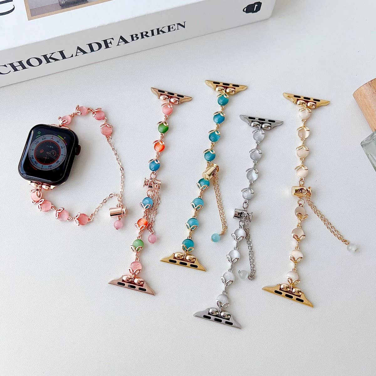 APPLE WATCH 9 CAT'S EYE METAL BRACELET STRAP_CWWW0064