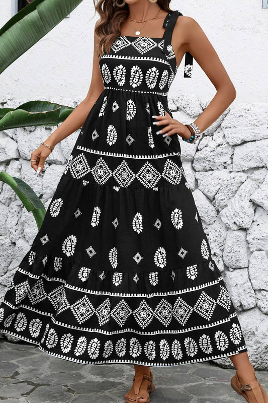CWDMD5316_CASUAL VACATION SLEEVELESS FLORAL PRINT DRESS