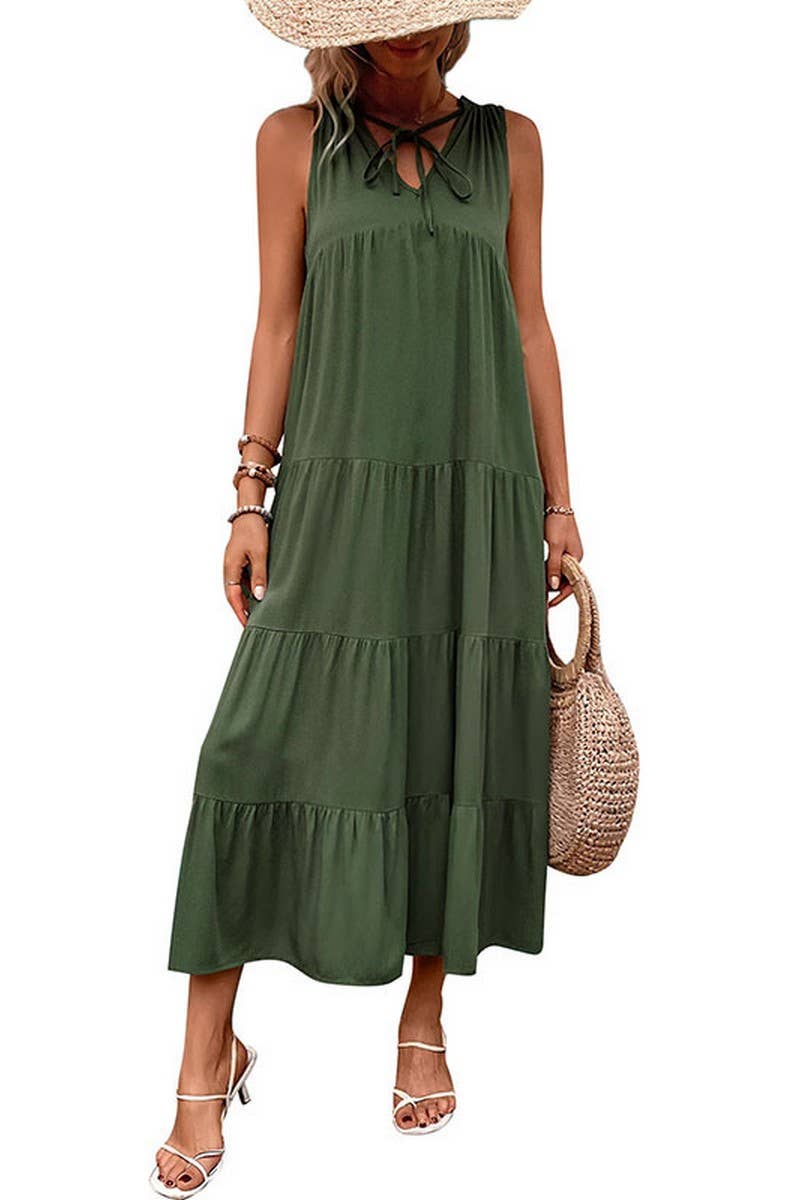 CWDMD2557_SLEEVELESS VEST LOOSE LONG DRESS